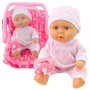 LEAN TOYS Beebinukk kandekotis, pidžaamas, mütsiga ja lutt - roosa