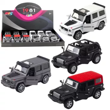LEAN TOYS Maastur SUV Auto Metallist Tõmbevedruga Avanevad Uksed Mix