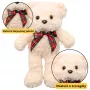 LEAN TOYS pehme maskott kaisukaru kaisuloom vibuga valge 30cm