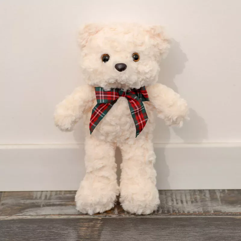LEAN TOYS pehme maskott kaisukaru kaisuloom vibuga valge 30cm