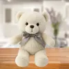 LEAN TOYS Plüüsist maskott kaisukaru Teddy karu koos vibuga Happy Every Day valge 55cm