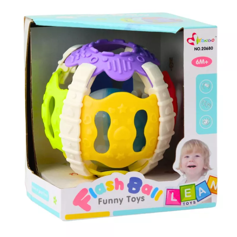 LEAN TOYS Sensoorne pall beebidele kummist tuled helid värviline