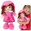 LEAN TOYS Kaltsunukk Pliišist Mänguasi Ruuduline Kleit Roosa 35 cm