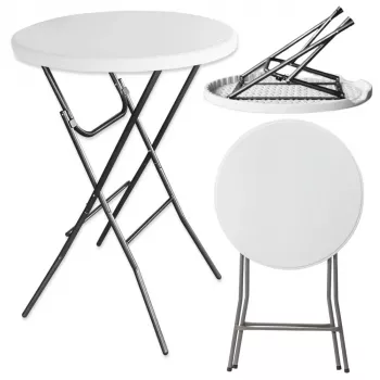LEAN Kokkupandav laud lukuga cateringi ja banketi ümmargune valge 80x73cm