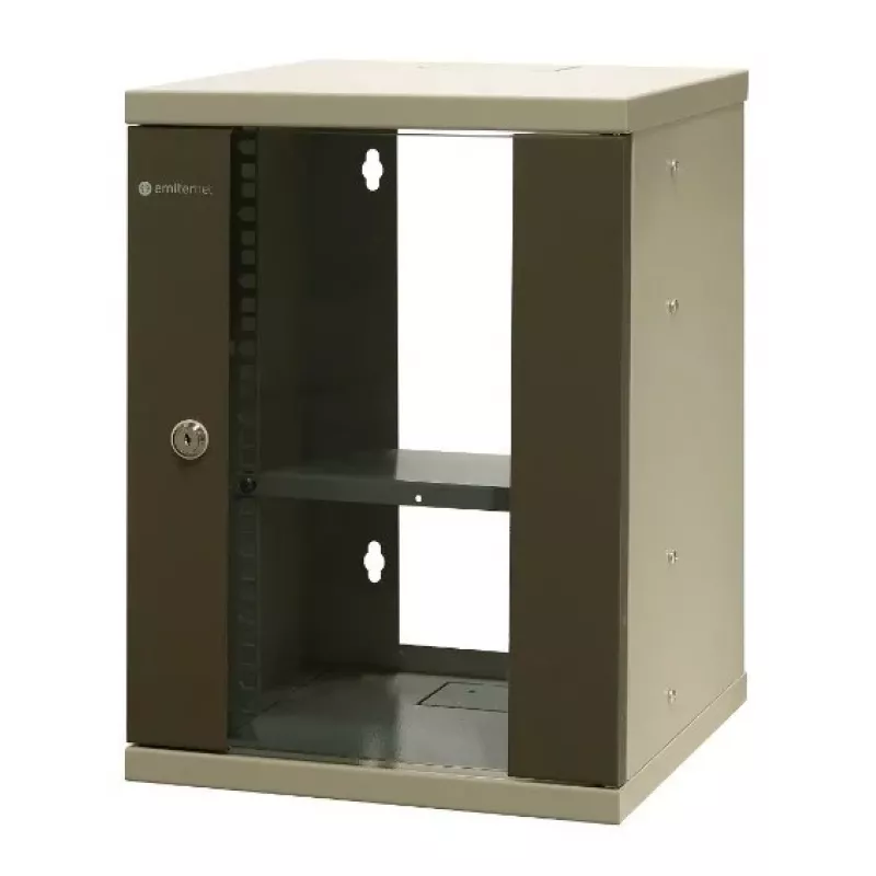 EMITER EM/SOHO-9U 10 inch 9U seinale kinnitatav võrgukapp klaasuks, 325×330×445 mm, must