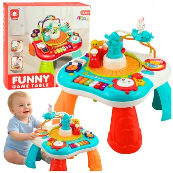 LEAN TOYS Hariduslik laud interaktiivne muusikapaneel klaver 2 in 1 türkiissinine