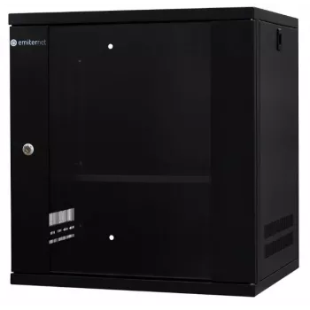 EMITER EM/SH02B5412-08 Light Series 19-tolline 12U seinale kinnitatav võrgukapp, karastatud klaasuks, 550×450×590 mm