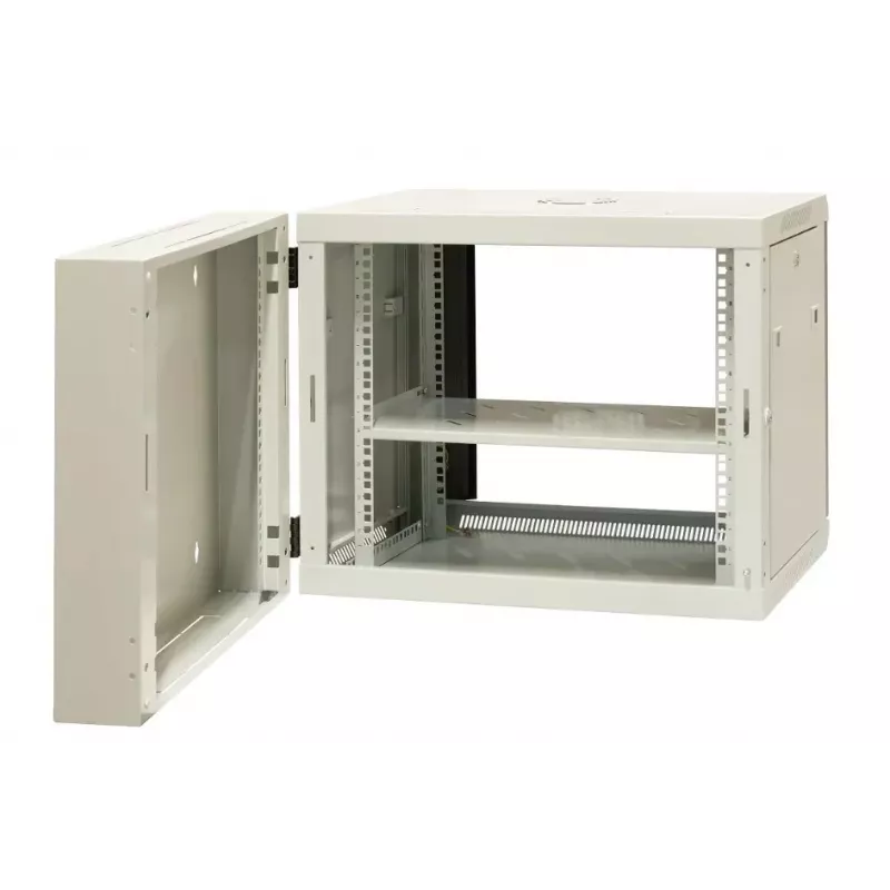 EMITER EM/AH6509 19-tolline 9U seinale kinnitatav jagatud kapp karastatud klaasuks, 600x550x500 mm, must