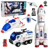 LEAN TOYS Suur kosmosesett jaam rakett süstik uurimissõiduk astronautid