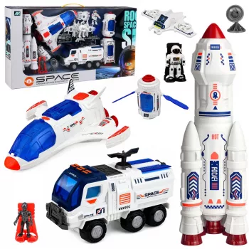 LEAN TOYS Suur kosmosesett jaam rakett süstik uurimissõiduk astronautid