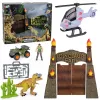 LEAN TOYS Uurimisbaas Dinosauruse pargi värav helikopter quad kujud avastaja