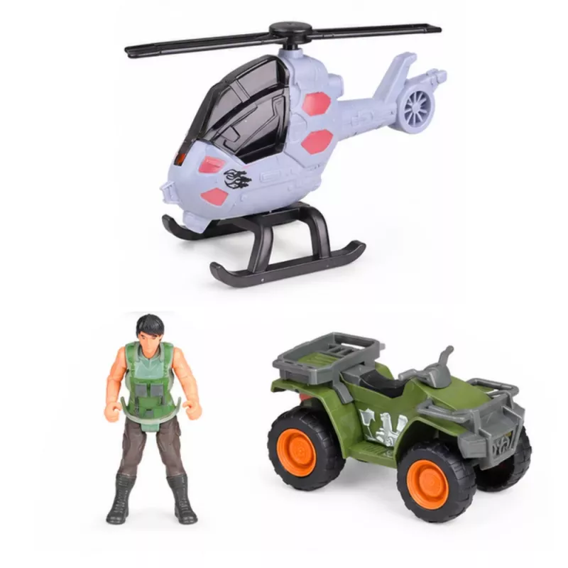 LEAN TOYS Uurimisbaas Dinosauruse pargi värav helikopter quad kujud avastaja