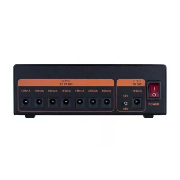 JOYO JJP04 Kitarrimõjupedalite Toiteplokk - 10 isoleeritud väljundit, DC 9V/12V/18V, Alumiiniumsulam, Must