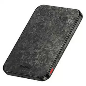 SHARGE CarbonMag 5K akupank, 15W Qi, 20W USB-C - 5.000mAh, must