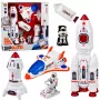 LEAN TOYS Kosmosekomplekt raketid, süstik, astronautid, moodul, tuled, helid
