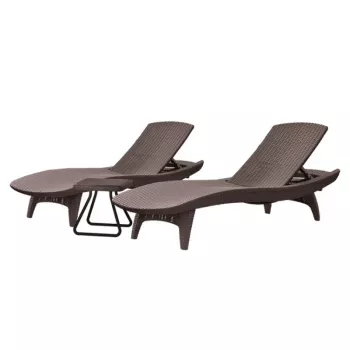 KETER lamamistoolid Pacific komplekt 2 tk + laud pruun