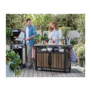 KETER Grill table Deco Unity XL 207L walnut tone