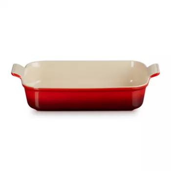 LE CREUSET ristkülikukujuline ahjuvorm Heritage keraamika 32x24cm / 4L punane