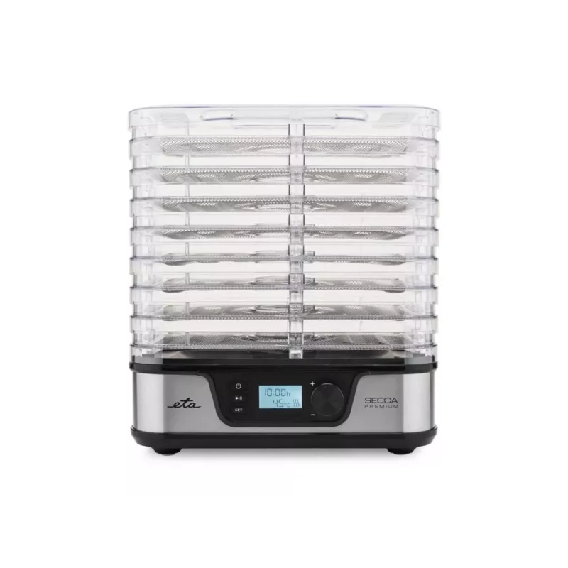 ETA Secca Premium ETA930190000 toidukuivati, 8 ristkülikukujulist resti, 380 W, hõbedane
