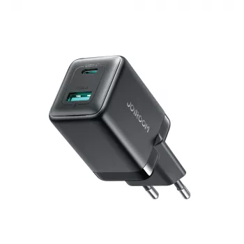 Joyroom JR-TG8 GaN 45W USB-C + USB-A seinatavaline laadija - must