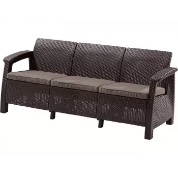 KETER Corfu Love Seat Max pruun kolmekohaline aiasofa