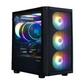 Zalman M4 SE must mATX Mini Tower arvutikorpus koos 6x 120mm FRGB ventilaatoriga