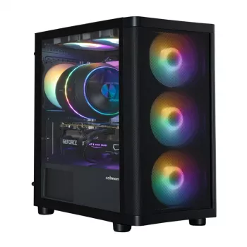 Zalman M4 SE must mATX Mini Tower arvutikorpus koos 6x 120mm FRGB ventilaatoriga