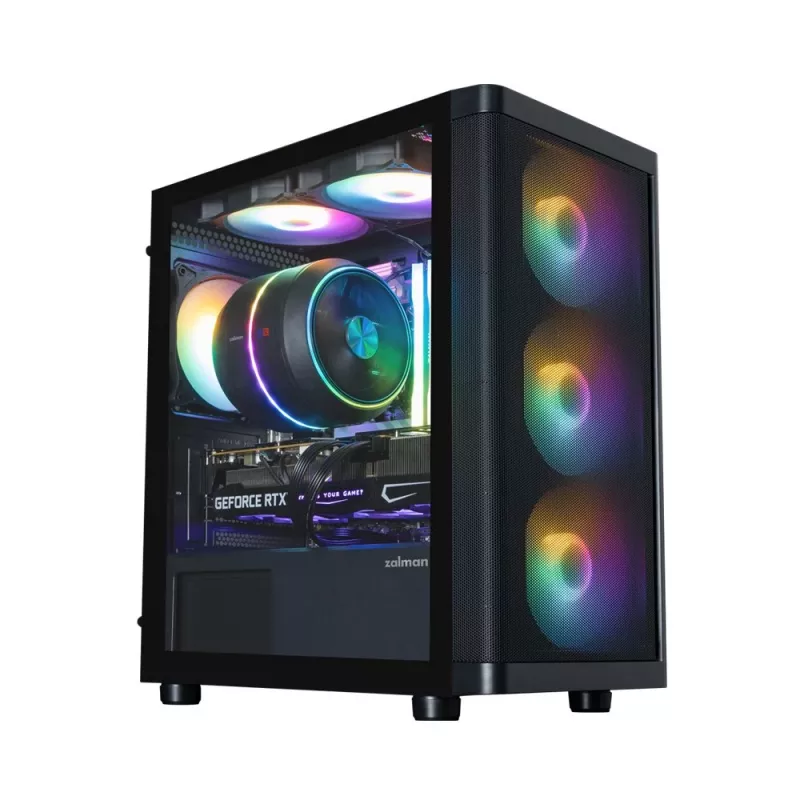Zalman M4 SE must mATX Mini Tower arvutikorpus koos 6x 120mm FRGB ventilaatoriga