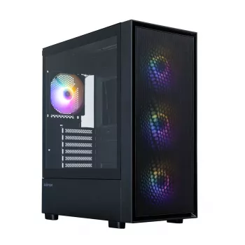 Zalman S6 must ATX Mid Tower arvutikorpus 4 ARGB ventilaatoriga ja karastatud klaasiga