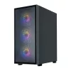Zalman S6 must ATX Mid Tower arvutikorpus 4 ARGB ventilaatoriga ja karastatud klaasiga