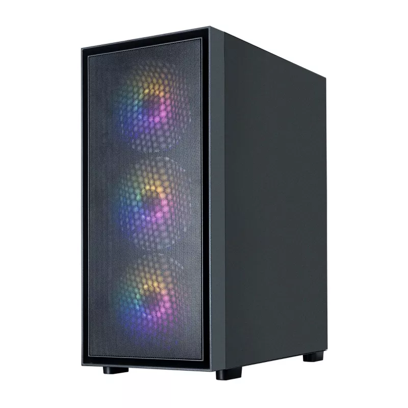 Zalman S6 must ATX Mid Tower arvutikorpus 4 ARGB ventilaatoriga ja karastatud klaasiga