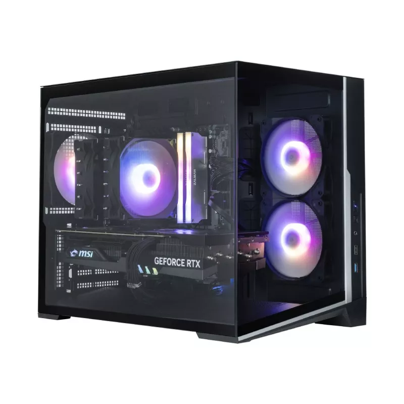 Zalman D30 Must mATX Mini Tower arvutikorpus koos 3x 120mm ARGB ventilaatoriga ja karastatud klaasist külgpaneeliga