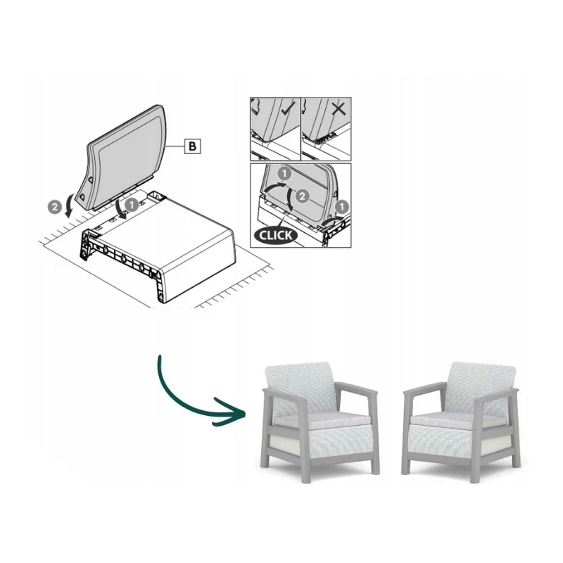 KETER aiatoolid 2 tk Scandi Linea helesinine/tume terashall