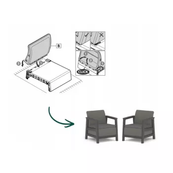 KETER aiatoolid 2 tk Scandi Linea hall