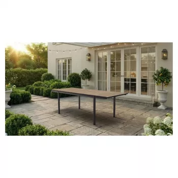 KETER Aia laud pikendatav Deco Porto Nova pikendatav 160-240 saare puidu toon/must