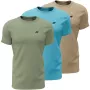 Meeste T-särk 4F M4481 3pak roheline, sinine, beež 4FWSS26TTSHM4481 90S L