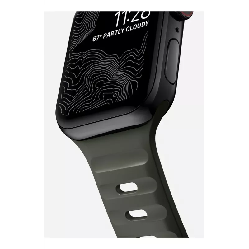 NOMAD Sport Band - Apple Watchi 46mm/49mm rihm FKM-st (tuhkroheline)