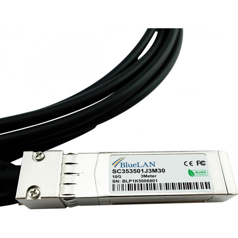 BLUELAN BlueOptics 10GBASE-CR SFP+ otseühendusega vaskkaabel 1m tööstuslik SC353501J1M30IN
