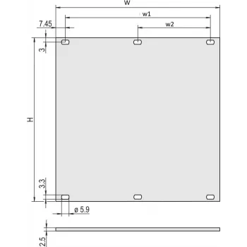 SCHROFF 4U 42HP Alumiinium Esipaneel, Anodeeritud/Kromaatitud, 19-tolline Rack Mount 30847463