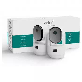 Arlo Essential 3 2K panoraam-kallutus-suum turvakaamera siseruumidesse (2-pakk, valge)