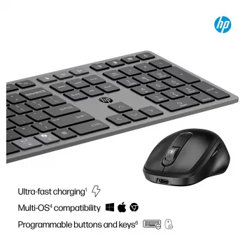 HP 720 mitme seadmega ühilduv traadita klaviatuuri ja hiire komplekt - Twilight Black 9T5A9AA#ABD