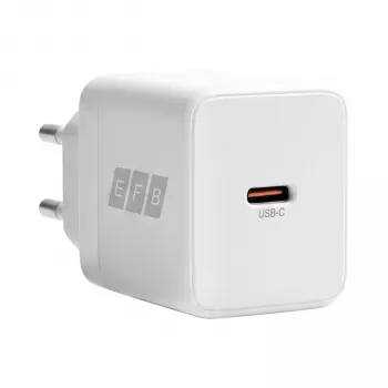 EFB Elektronik G301CE 30W USB-C GaN laadija komplekt koos 2m USB-C kaabliga, valge