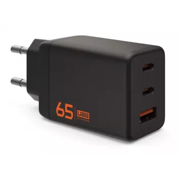 UAG SRGE 65W GaN seinatavalaadija - 2x USB-C, 1x USB-A, must