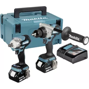 Makita DLX2588GJ 18V LXT harjata 2-osaline komplekt koos DDF485 trelliga, DTD153 löökruuvikeerajaga, 2x 5,0Ah akuga, kiirlaadijaga ja MAKPAC kohvriga