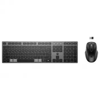 HPINC HP 725 - Klaviatuuri- ja hiirekomplekt - multifunktsionaalne, laetav, superkondensaatoriga - täissuuruses - juhtmevaba - Nightfall Black -