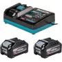 Makita 1916Y1-1 toiteallika komplekt 40V XGT tööriistadele (2x BL4040F 4,0Ah akud ja DC40RA kiirlaadija)