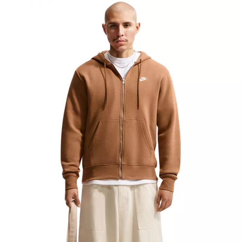 Nike Club BB täis tõmblukuga kapuutsiga pusa meeste hele pruun 2XL