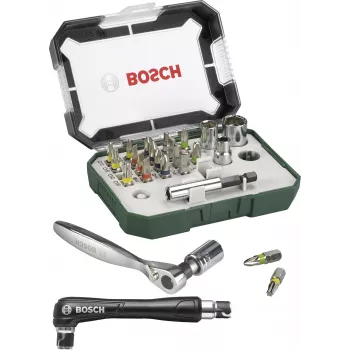Bosch Accessories Promoline 2607017392 27-osaline kruvikeeraja otsakute komplekt pilu-, Phillipsi, Pozidrivi, kuuskant- ja Torxi otsakutega hoiukarbis