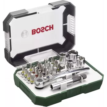 Bosch Accessories Promoline 2607017392 27-osaline kruvikeeraja otsakute komplekt pilu-, Phillipsi, Pozidrivi, kuuskant- ja Torxi otsakutega hoiukarbis