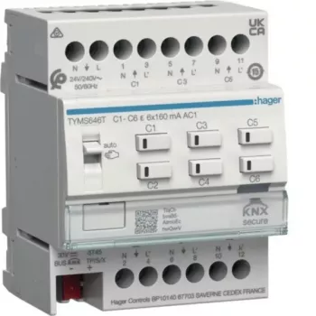 HAGER TYMS646T kütteajam 6-kanaliline KNX Secure
